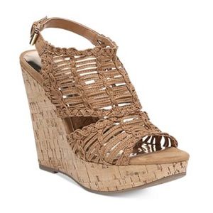 CARLOS SANTANA Bellini Wedge Brulee Sandals SZ 10